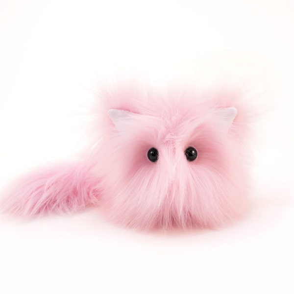 Stuffed Animal Stuffed Cat Cute Plush Toy Kitty Kawaii Plushie Baby Pink Fuzzy Faux Fur Toy Cat Small, Medium, and Large Sizes