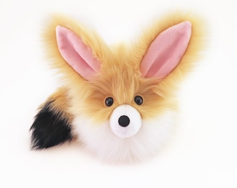 Flynn the Fennec Fox Plush Stuffed Animal Cute Fox Plush Toy Kawaii Plushie Large Fox Softie 6x10 Inches