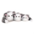 Fuzziggle Stuffed Cat: Gray and White Faux Fur Plush Toy