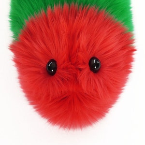 Stuffed Caterpillar Stuffed Animal Cute Plush Toy Caterpillar Kawaii Plushie Reed the Red and Green Faux Fur Snuggle Worm Small, Med, Large image 4