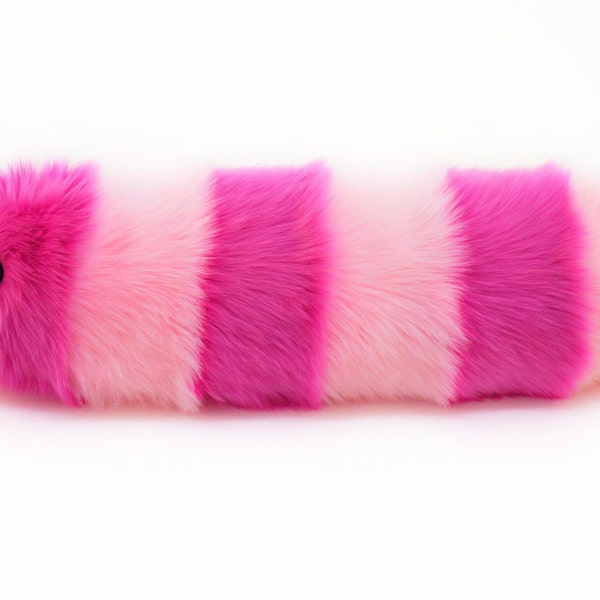 Cute Pink Fluffy Plush Toy Caterpillar Suzie the Pink Striped Snuggle Worm Stuffed Animal Faux Fur Toy Gift Small, Medium, Large Sizes