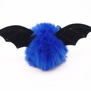 Stuffed Bat Halloween Toy Plush Blue Jet Small 4x5 Inches image 3