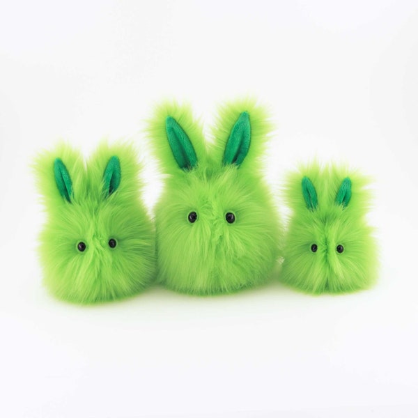 Lime Green Easter Bunny Stuffed Animal Cute Plush Toy Herb Bunny Rabbit Small, Med, Large Sizes