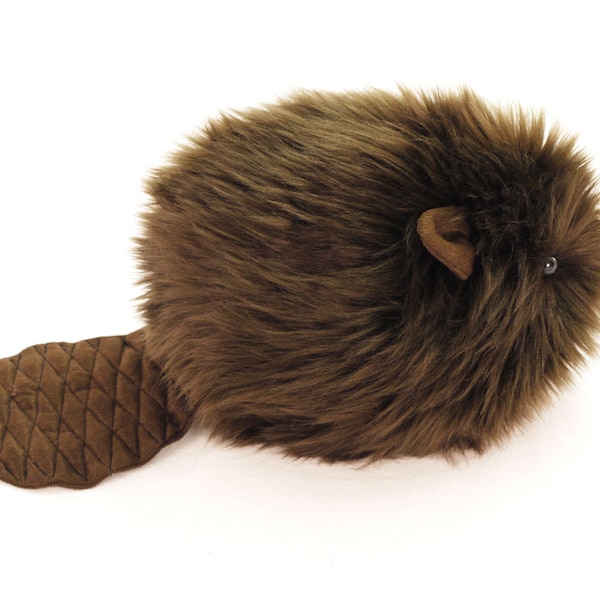 Stuffed Beaver Plush: Snuggly Brown Faux Fur Toy (6x10 Inches)