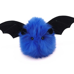 Stuffed Bat Halloween Toy Plush Blue Jet Small 4x5 Inches image 2