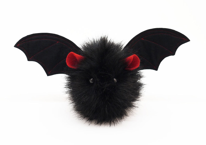 Stuffed Bat Stuffed Animal Cute Plush Toy Kawaii Plushie Vlad the Vampire Bat Snuggly Cuddly Faux Fur Bat Halloween Gift Small 4x5 Inches image 1