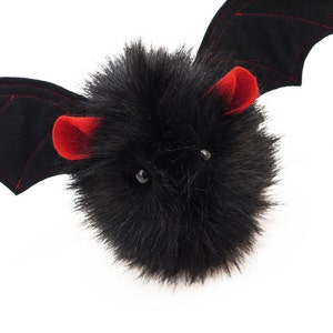 Stuffed Bat Stuffed Animal Cute Plush Toy Kawaii Plushie Vlad the Vampire Bat Snuggly Cuddly Faux Fur Bat Halloween Gift Small 4x5 Inches image 3