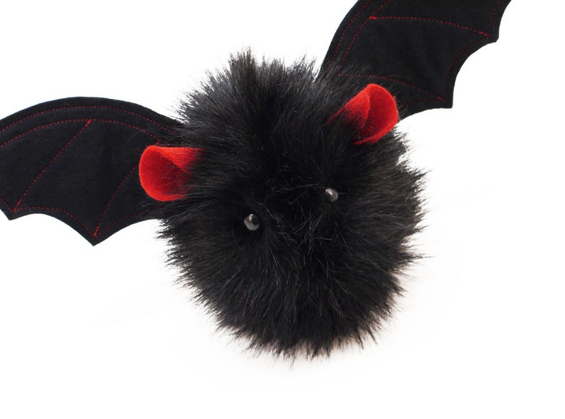 Stuffed Bat Stuffed Animal Cute Plush Toy Kawaii Plushie Vlad the Vampire Bat Snuggly Cuddly Faux Fur Bat Halloween Gift Small 4x5 Inches image 3