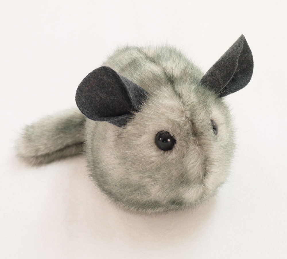 Light Grey Chinchilla Stuffed Animal Plush Toy 5x8 Inches Medium
