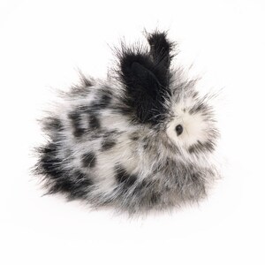 Stuffed Bunny Cute Black and White Spotted Plush Toy Leopold Bunny Rabbit Toy Small 4x5 Inches Stocking Stuffer Gift in Three Sizes 画像 3