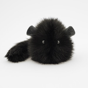 Stuffed Chinchilla Plush Toy Stuffed Animal Fuzziggles Ebony Small, Medium, and Large Sizes image 1