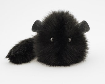 Stuffed Chinchilla Plush Toy Stuffed Animal Fuzziggles Ebony Small, Medium, and Large Sizes