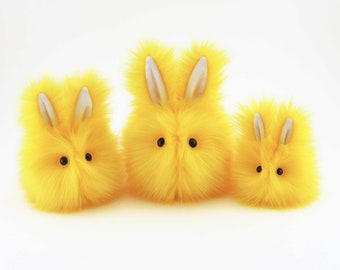 Yellow Easter Bunny Stuffed Animal Cute Plush Toy Sunny Bunny Rabbit Small, Medium, Large Sizes