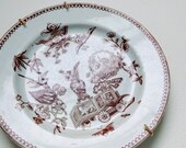 Thomas Elsmore Son Brown Transferware Plate
