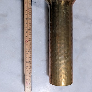 Trench Art Brass Shell Casing Vase - Hand Hammered - Flared Lip