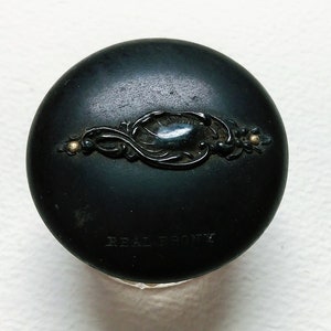 Vintage Ebony and Silver Crystal Rouge Powder Jar image 2