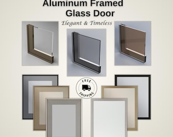 Glasschranktür mit Aluminiumrahmen - Moderne Küchentüren | Benutzerdefinierte Größe | Weinkeller | Elegante Darstellung