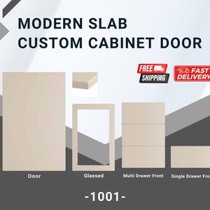 Modern Slab Thermofoil Cabinet Door – Custom Kitchen Cabinet Door – Made to Order