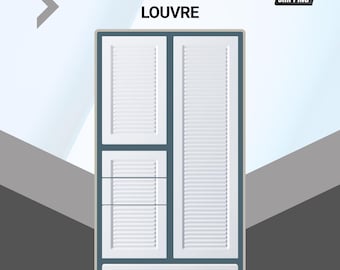 Custom Cabinet Door - Louvre - Thermofoil - Made to Order - Kitchen Cabinet Replacement - Drawer Fronts