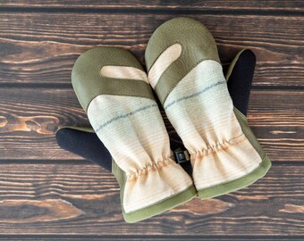 Regular. READY to SHIP- Wool and Leather Mitten | Trail Mitt | Holiday Gifts