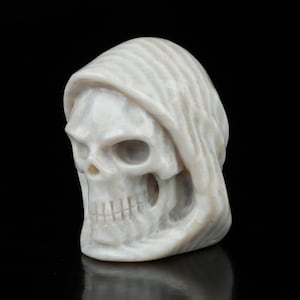 2.0&quot; Agate Hand Carved Death Crystal Skull, Home Decor Sculpture, Crystal Gift