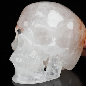6.0&quot; Golden Healer Quartz Hand Carved Crystal Skull, Home Decor Sculpture, Crystal Gift