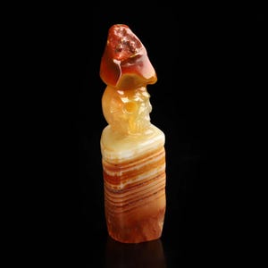 2.2&quot; Gobi Agate Hand Carved Crystal Skull Sculpture, Crystal Healing