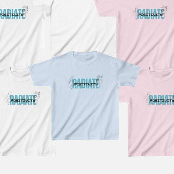 Radiate Positivity Kids Heavy Cotton™ Tee, Kids T-shirts, Motivational & Cute T-shirts, T-shirts for Girls and Boys, Short Sleeve Tees