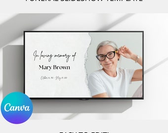 Premium funeral canva template / Funeral slideshow / Memorial slideshow / Celebration of life video