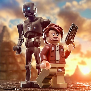 CUSTOM Star Wars Andor and K-2SO Droid Minifigure Sticker 3&quot;x3&quot; NEW