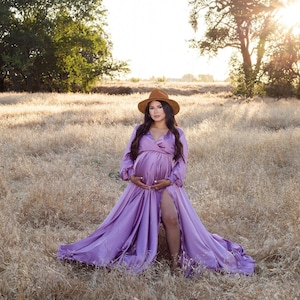 Purple plus size maternity dress 2025