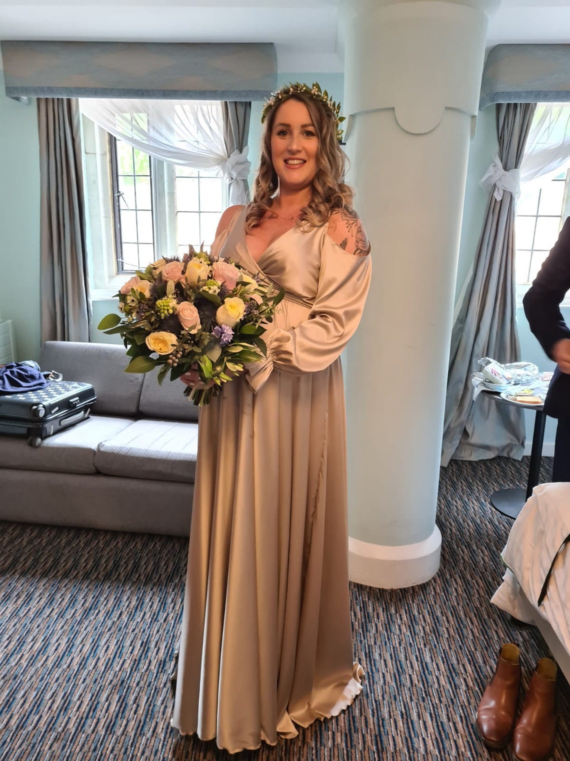 Blush Beige Bridesmaid Dress Made-to-measure Plus Size Dress for ...