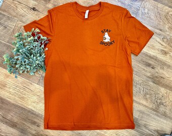 Stay Spooky Ghost Graphic Tee - Autumn Halloween Shirt