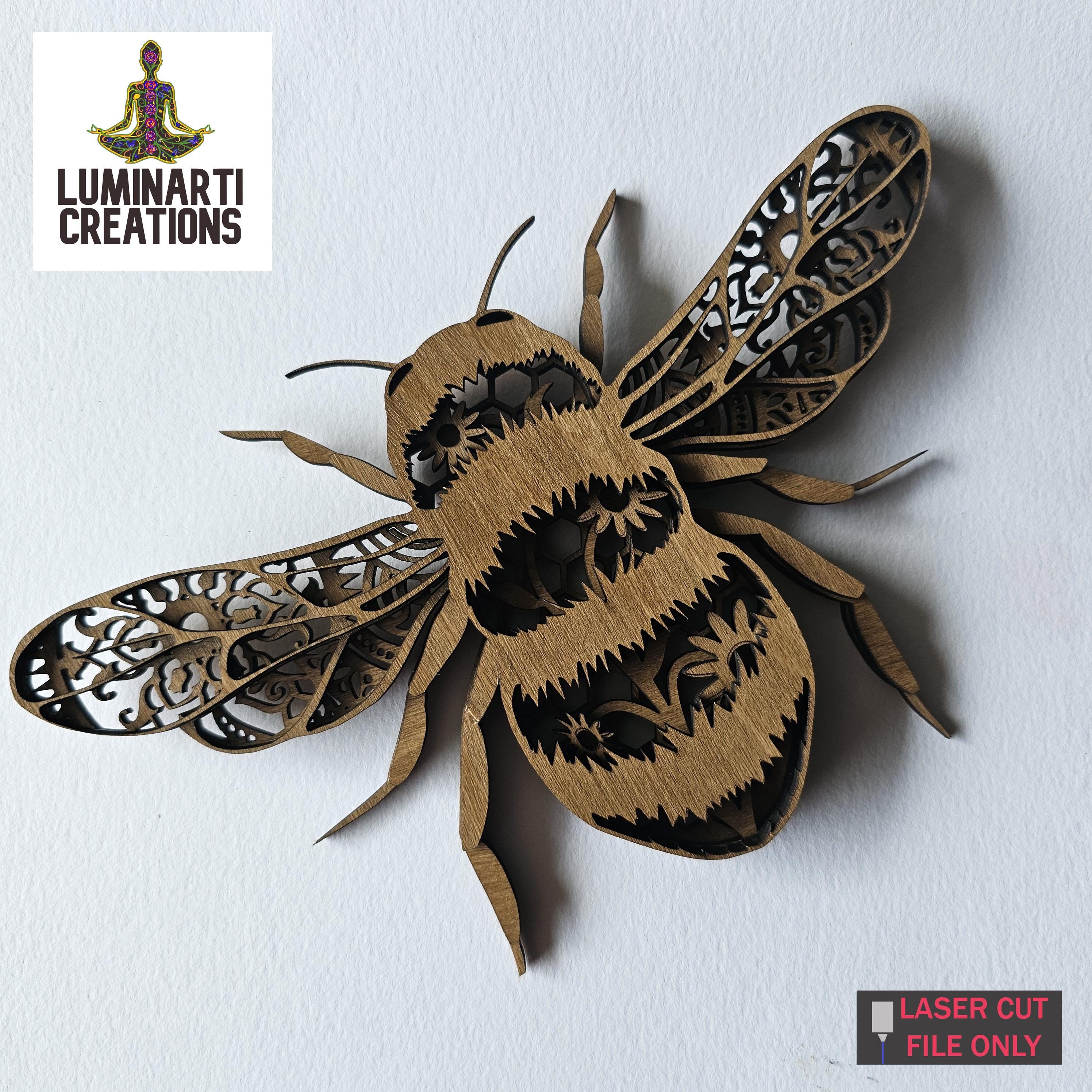 thumbnail interactive-video image 1 of 100Pcs Wooden Bumble Bee Self-Adhesive Craft Stickers - 9x12mm 1 of 5