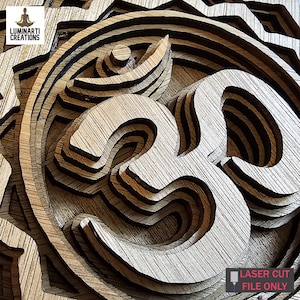 7 Chakra Laser cutter Arquivo SVG Arquivos PDF Madeira compensada Papelão MDF Arquivo de corte Cricut Decoração de ioga 5 camadas Multicamadas Escalável