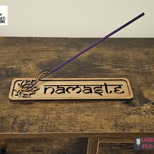 Uchwyt na kadzidełka wycinany laserowo plik SVG Nameste ozdobna dekoracja sklejka mdf
