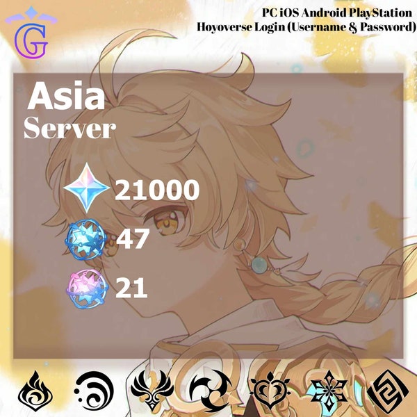 Genshin Account Asia | Asia Server | 21000 Primogems + 47 Acquaint Fate + 21 Intertwined Fate | Genshin Reroll | Affordable Price | #Asia