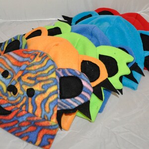 You pick colors Custom Dancing Bear Fleece Beanie Hat  and Collar Cosplay Anime Skiing Snowboarding Hippie Patchwork Grateful Dead