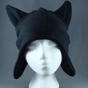 Black Cat Animal Fleece Hat Cosplay Gothic Anime Skiing Snowboarding Winter Punk Rave