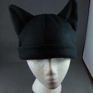 Black Catwide Ohrhut Fleece Gothic Punk Skifahren Snowboarden Rave Winter Anime Cosplay