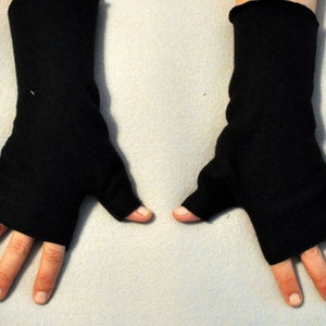 Black Fingerless Gloves Hand Warmers Fleece Gothic Steampunk Lolita Romantic Cosplay Bohemian Matches Our Hat Styles