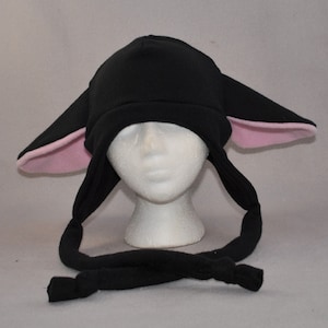 Schwarze Schafe Earflap mit Krawatten Beanie Tier Fleece Mütze Anime Lolita Cosplay Skifahren Snowboarden gotischen Punk AVIATOR
