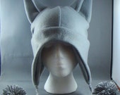 Heather Grey Kitty Cat Pompom Animal Fleece Hat Winter Cute Kitty Cat Fleece Beanie Hat Cosplay Anime Skiing Snowboarding Gothic Rave Punk Winter Cute Aviator Lolita