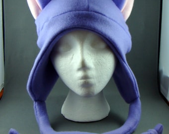 Lavender Kitty Cat Fleece Hat Cosplay Anime Skiing Snowboarding Gothic Rave Punk Winter Cute