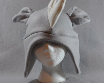 Rhino Horns Grey Earflap Beanie Animal Fleece Hat Anime Lolita Cosplay Skiing Snowboarding Gothic Punk AVIATOR