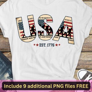 USA Military png | Honor and Remember Sublimation Design | Vintage Patriotic 4th of July PNG | Clipart żołnierza amerykańskiej flagi | EST 1776 png