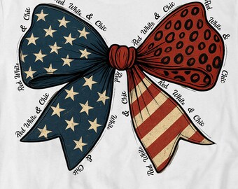 Retro USA Flag Bow PNG: 4th of July Clipart (Digital Download)