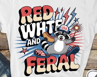 Funny Raccoon USA 4th of July Shirt Design (Digital Download)