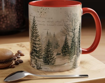Vintage julgranskaffemugg vintersemester keramisk mugg festlig girlangdryckesglas högtidssäsong elegant mugg