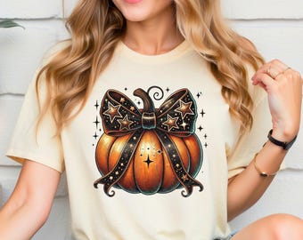 Retro Halloween Coquette Stars Bow Png, Fall Png, Halloween png, Spooky Mama png, Pumpkin Png, Autumn Png, Autumn Sublimation Design